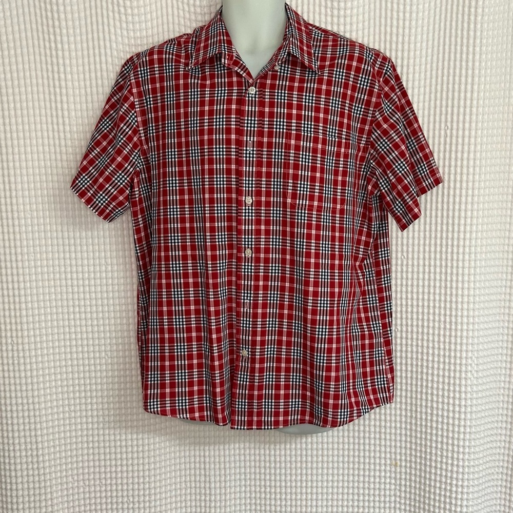 Saddlebred Red and Black Plaid Casual Shirt
